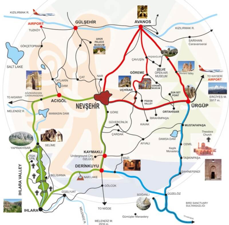 cappadocia tour map